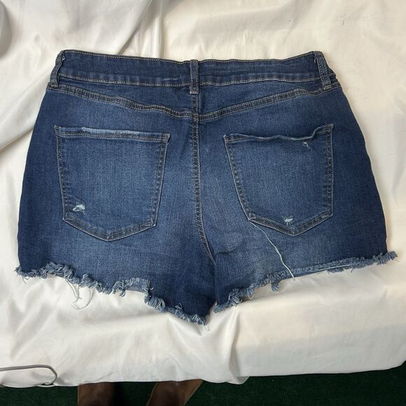 Rewash Girlfriend Distressed Denim Shorts Size 10 Blue Frayed Hem Casual - Picture 3 of 6